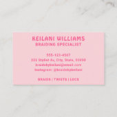 Braids Braider Groovy Retro farbenfroh Visitenkarte (Rückseite)