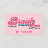 Braids Braider Groovy Retro farbenfroh Visitenkarte (Vorderseite)