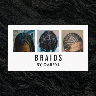 Braids Braiding Loctician Foto Afro Hair Stylist Visitenkarte