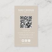 Braids Calligraphy Script Photo Collage Beige Visitenkarte (Rückseite)