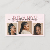 Braids Foto Collage Haarstylist QR Code Visitenkarte (Vorderseite)