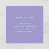 Braids Foto Collage Lilac Quadratische Visitenkarte (Rückseite)