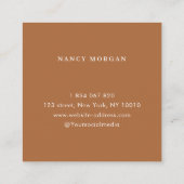 Braids Foto Collage Terracotta Quadratische Visitenkarte (Rückseite)