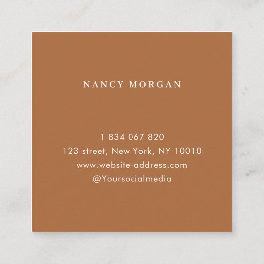 Braids Foto Collage Terracotta Quadratische Visitenkarte (Rückseite)