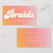 Braids Groovy Retro Peach Visitenkarte (Vorne/Hinten)