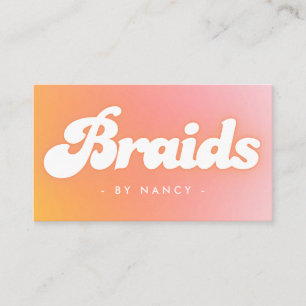 Braids Groovy Retro Peach Visitenkarte
