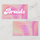 Braids Groovy Retro Pink Visitenkarte (Vorne/Hinten)
