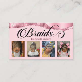 Braids Hair Braiding Stylist Salon Add Fotos Rosa Visitenkarte