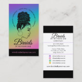 Braids Hair Stylist Braider Beautician Salon Busin Visitenkarte (Vorne/Hinten)