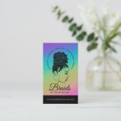 Braids Hair Stylist Braider Beautician Salon Busin Visitenkarte (Stehend Vorderseite)