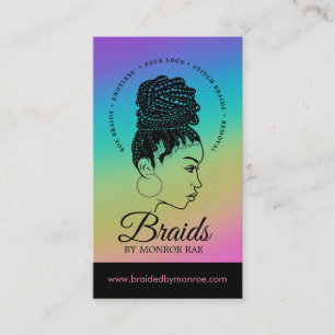 Braids Hair Stylist Braider Beautician Salon Busin Visitenkarte