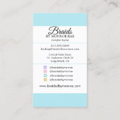 Braids Hair Stylist Braider Beautician Salon Visitenkarte (Rückseite)