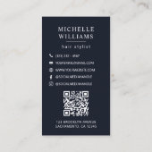 Braids Hair Stylist Moderner QR-Code Visitenkarte (Rückseite)