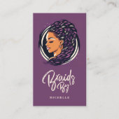 Braids Hair Stylist Moderner QR-Code Visitenkarte (Vorderseite)