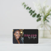 Braids Hair Stylist Photo QR Code Visitenkarte (Stehend Vorderseite)
