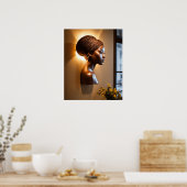 "Braids in Bloom: 3D Wall Sconce Delight" Poster (Küche)