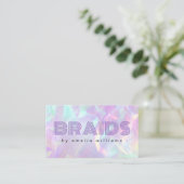 Braids lila holografische Pastellfarben Visitenkarte (Stehend Vorderseite)