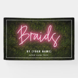Braids Neon Boxwood Hair Salon Kosmetologe  Banner