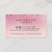 Braids Rose Gold und Rosa Monogramm Visitenkarte (Rückseite)