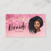 Braids Rose Gold und Rosa Monogramm Visitenkarte (Vorderseite)