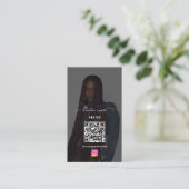Braids Social Photo Feed Grid Social Media QR Code Visitenkarte (Stehend Vorderseite)