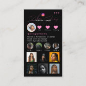 Braids Social Photo Feed Grid Social Media QR Code Visitenkarte (Rückseite)