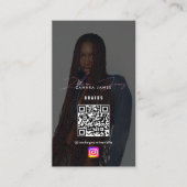 Braids Social Photo Feed Grid Social Media QR Code Visitenkarte (Vorderseite)