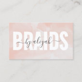Braids Typografie Aquarellfarbe Rosa Visitenkarte (Vorderseite)