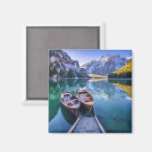 Braies Lake | Dolomiten Alpen, Italien Magnet (Vorderseite/Rückseite)