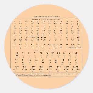 Braille-Alphabet-Aufkleber Runder Aufkleber