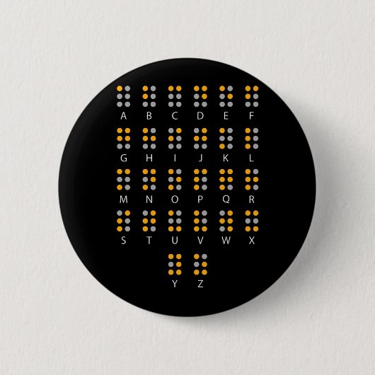 Braille Alphabet Blinde Kunst Button (Vorderseite)