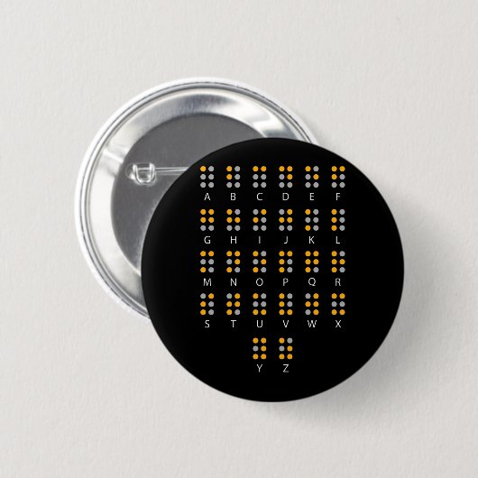 Braille Alphabet Blinde Kunst Button (Vorne & Hinten)