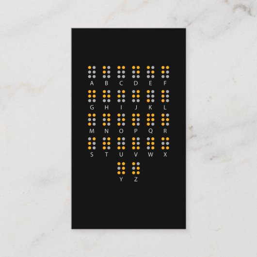 Braille Alphabet Blinde Kunst Visitenkarte (Vorderseite)