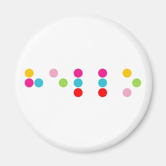 Braille blinde Alphabete Buchstaben hello Magnet (Vorne)