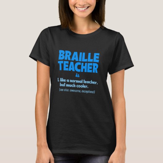 Braille-Lehrer VI Sehbehinderter Professor Bildung T-Shirt (Vorderseite)