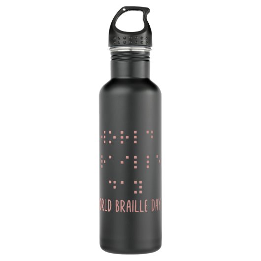 Braille-Shirt, Welt-Braille-Tag, Braille-Schrift Edelstahlflasche (Vorderseite)