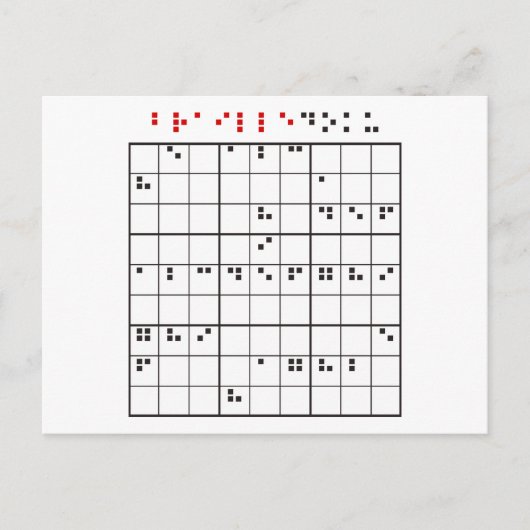 Brailledoku Postkarte (Vorderseite)