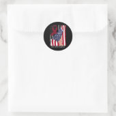 Brain Aneurysm Awareness American Flag Burgundy Ri Runder Aufkleber (Tasche)