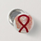 Brain Aneurysm Awareness Angel Ribbon Art Button (Vorne & Hinten)