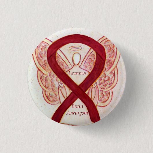 Brain Aneurysm Awareness Angel Ribbon Art Button (Vorderseite)