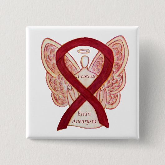 Brain Aneurysm Awareness Angel Ribbon Art Button (Vorderseite)