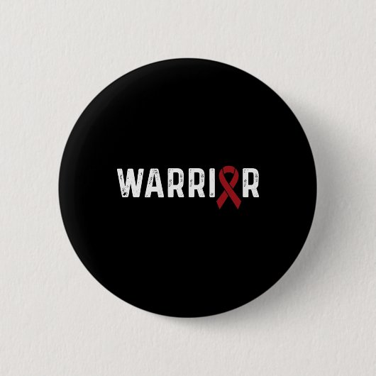 Brain Aneurysm Awareness Burgundy Ribbon Krieger Button (Vorderseite)