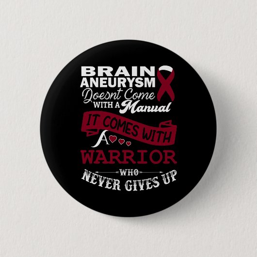 Brain Aneurysm Awareness Burgundy Ribbon Krieger S Button (Vorderseite)