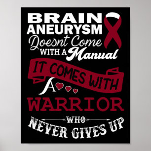 Brain Aneurysm Awareness Burgundy Ribbon Krieger S Poster