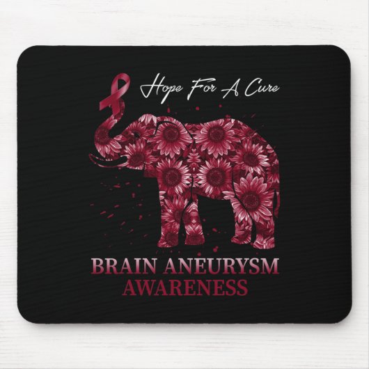Brain Aneurysm Awareness Burgundy Ribbon Mousepad (Vorne)