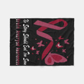 Brain Aneurysm Awareness Butterfly Burgundy Ribbon Fleecedecke (Vorderseite (Horizontal))