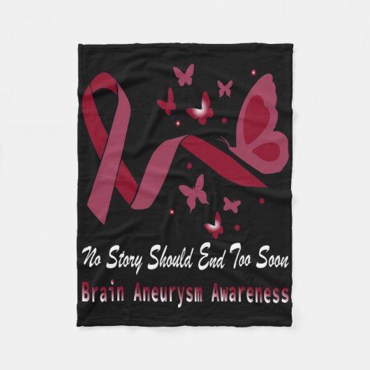 Brain Aneurysm Awareness Butterfly Burgundy Ribbon Fleecedecke (Vorderseite)