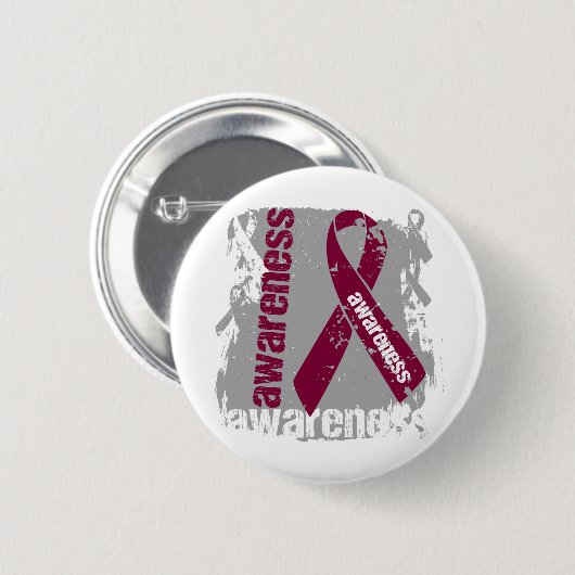 Brain Aneurysm Awareness Grunge Ribbon Button (Vorne & Hinten)