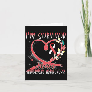 Brain Aneurysm Awareness I’m Survivor Heart Ribbon Karte