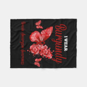 Brain Aneurysm Awareness I Wear Burgundy Butterfly Fleecedecke (Vorderseite (Horizontal))